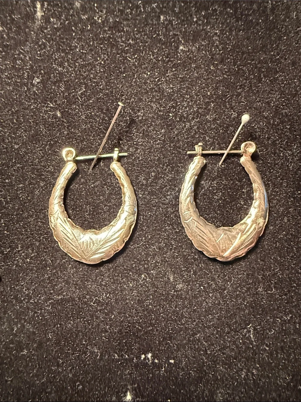 Silver-Toned Textured Hoop Earrings for Women
